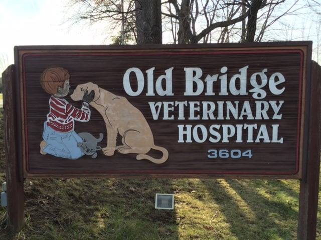 our sign at Old Bridge Veterinary Hospital