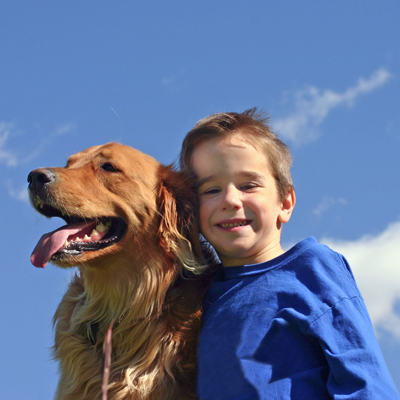 child and dog